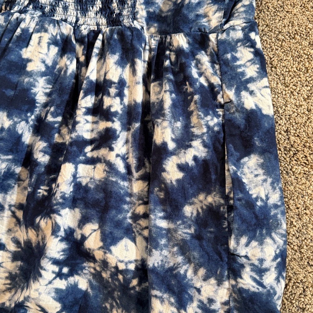 Gap navy tie dye midi dress cotton size 8 - Picture 4 of 6